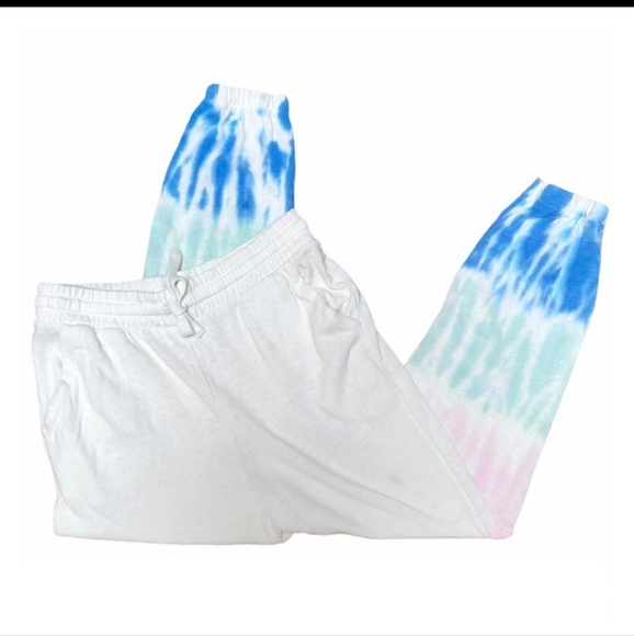 NWT Splendid Sunrise Cropped Lounge Pants Tie  Dip Dye Dipped Jogging Jo… - Picture 10 of 12